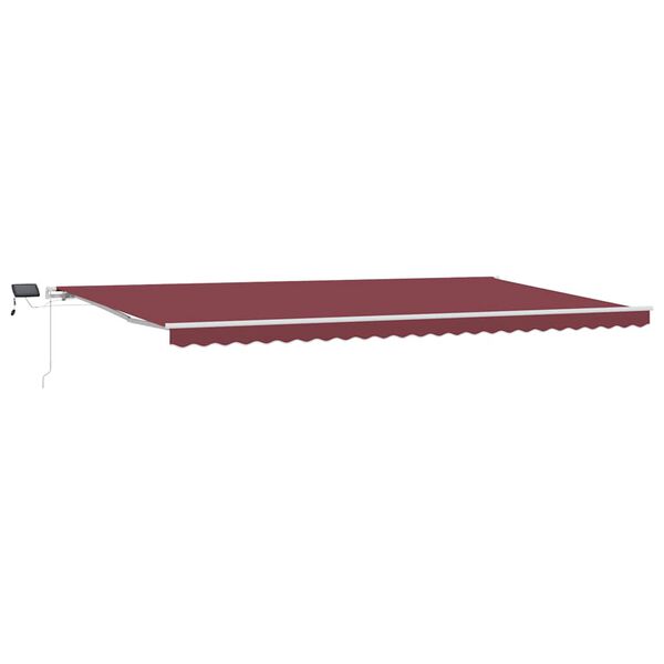vidaXL Copertina retractabilă manual cu LED, vișiniu, 600x300 cm