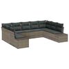 vidaXL Set de canapele pentru grădină cu pernă 9 pcs Gri poliratan