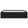 vidaXL Cadru de pat cu sertare, negru, 120x190 cm, lemn prelucrat