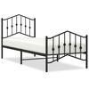 vidaXL Cadru pat metalic cu tăblii de cap/picioare&nbsp; negru, 90x190 cm