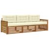 vidaXL Set de canapele de exterior 3 buc. Natural și Crem