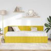 vidaXL Cadru de pat colțar cu saltea cu headboard 2 pcs Galben Catifea