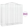 vidaXL Coșuri gabion arcuite 13 buc, 200x50x180/200cm, fier galvanizat