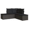 vidaXL Set mobilier de grădină cu perne, 5 piese, negru, poliratan