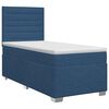 vidaXL Pat boxspring cu saltea albastru 90 x 190 cm Țesătură