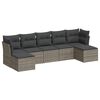 vidaXL Set canapele de grădină, 7 piese, cu perne, gri, poliratan