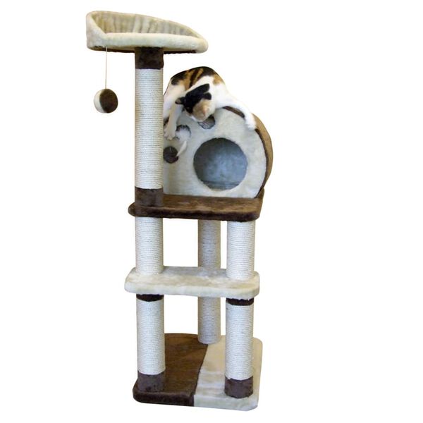 Kerbl St&acirc;lp de zg&acirc;riat pentru pisici &bdquo;Planet X&rdquo;, maro și bej, 127 cm