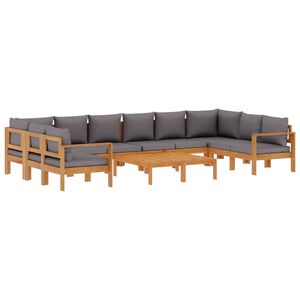 vidaXL Set de canapele de grădină cu perne, 8 piese, lemn masiv acacia