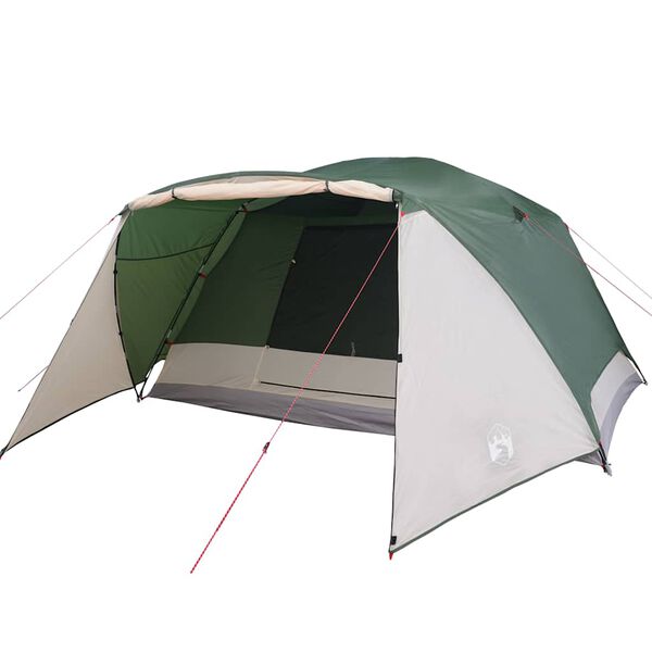 vidaXL Cort de camping cu verandă 4 persoane, verde, impermeabil