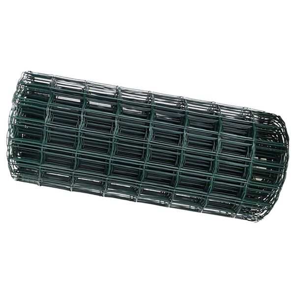 vidaXL Gard Euro Verde 0.6 x 25 m Fier acoperit cu PVC