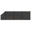 vidaXL Set de Gard 4 buc. 619 x 186 cm WPC și Aluminiu Negru
