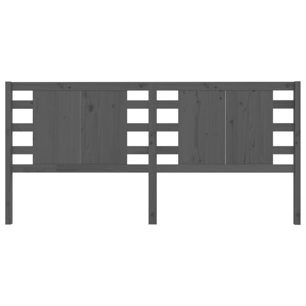 vidaXL Tăblie de pat, gri, 206x4x100 cm, lemn masiv de pin