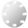 vidaXL Oglindă de perete cu lumini LED, sticlă, rotundă