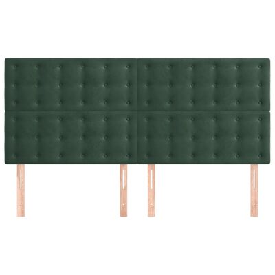 vidaXL Tăblii de pat, 4 buc, verde închis, 80x5x78/88 cm, catifea
