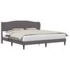 vidaXL Cadru de pat cu headboard Gri 200 x 200 cm Piele artificială