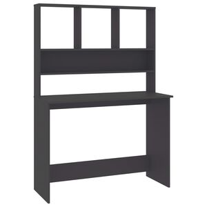 vidaXL Birou cu rafturi, gri, 110x45x157 cm, PAL