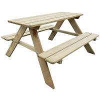 vidaXL Masă de picnic pentru copii, 89 x 89,6 x 50,8 cm, lemn de pin