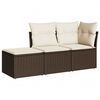 vidaXL Set canapele de grădină cu perne, 3 piese, maro, poliratan