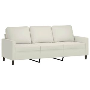 vidaXL Canapea cu 3 locuri, crem, 180 cm, catifea