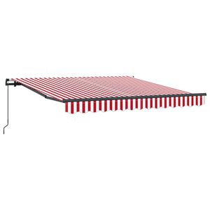vidaXL Copertină retractabilă Roșu și Alb 300 x 250 cm