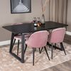 Venture Home Scaune sufragerie Velvet 2 buc. negru&roz prăfuit catifea