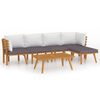 vidaXL Set mobilier de grădină cu perne, 6 piese, lemn masiv acacia