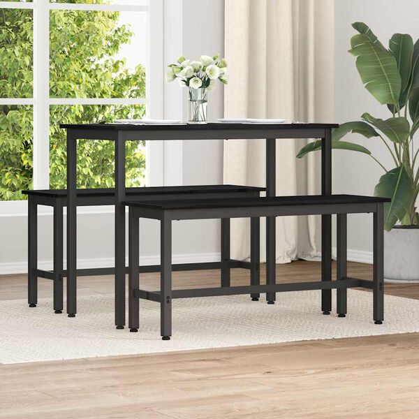 vidaXL Bancă de Dining Stejar Negru 100 x 32,5 x 48,5 cm