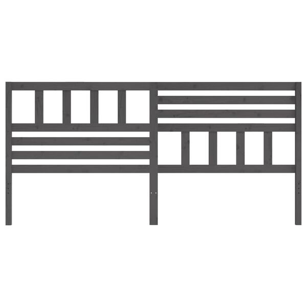 vidaXL Tăblie de pat, gri, 206x4x100 cm, lemn masiv de pin
