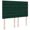 vidaXL Pat box spring cu saltea, verde &icirc;nchis, 140x190 cm, catifea