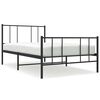 vidaXL Cadru pat metalic cu tăblii de cap/picioare, negru, 100x190 cm