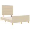 vidaXL Cadru de pat cu headboard Crem 120 x 190 cm țesătură