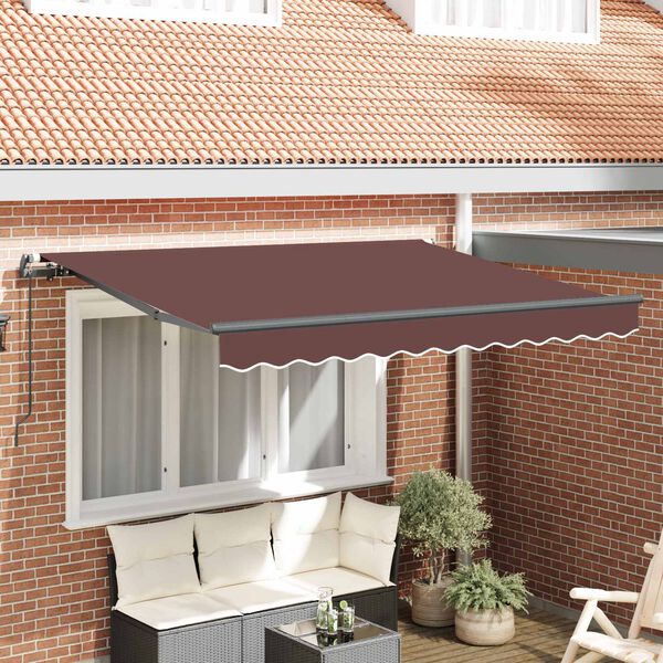 vidaXL Cortina Retractabilă Manual Maro 250 x 200 cm țesătură