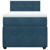 vidaXL Pat box spring cu saltea, albastru, 90x200 cm, catifea