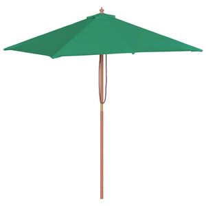 vidaXL Umbrelă de soare, exterior, st&acirc;lp lemn, 150x200 cm, verde