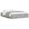 vidaXL Cadru de pat cu sertare, gri beton, 140x200 cm, lemn prelucrat