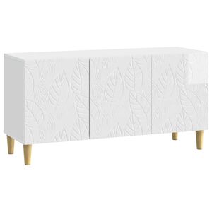 vidaXL Cabinet TV 99 x 34,5 x 50 cm Alb foarte lucios Lemn prelucrat