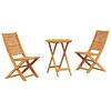 vidaXL Set Bistro Pliabil 3 pcs Maro Lemn Solid de Acacia