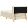 vidaXL Pat cu arcuri cu saltea cu headboard Crem 200 x 80 cm țesătură