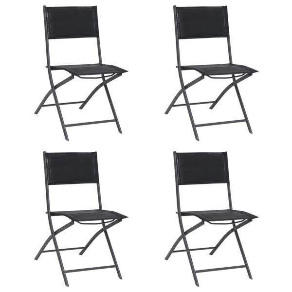 vidaXL Scaune pliante de exterior, 4 buc., oțel și textilenă