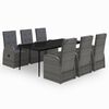 vidaXL Set de mobilier pentru grădină, cu perne, 7 piese, gri