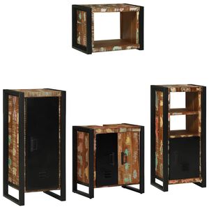 vidaXL Set de mobilier pentru baie 4 buc. Multicolor și negru
