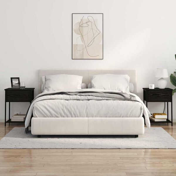 vidaXL Dulap de noapte Stejar Negru 42 x 41 x 56 cm Lemn compozit