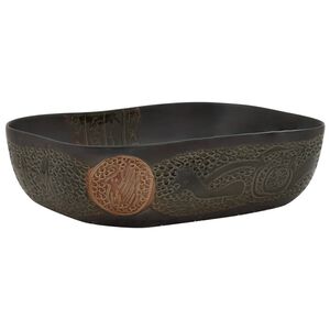 vidaXL Lavoar de blat, negru, 48x37,5x13,5 cm, ceramică, dreptunghi