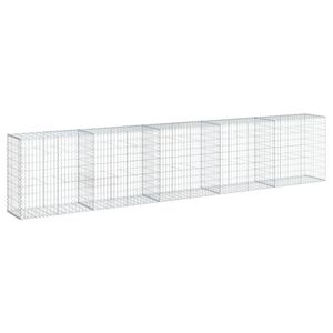 vidaXL Coș gabion cu capac, 500x50x100 cm, fier galvanizat