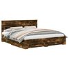 vidaXL Cadru de pat Stejar fumuriu 200 x 200 cm Lemn prelucrat