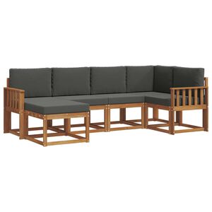 vidaXL Set de canapele de exterior cu pernă 6 pcs Natural și Antracit