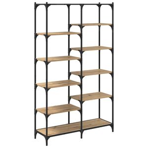 vidaXL Raft pentru cărți stejar artizanal 100 x 32 x 170 cm