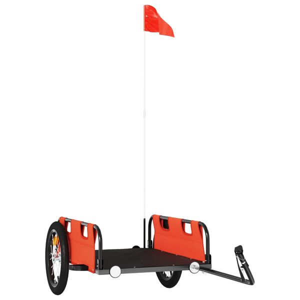 vidaXL Remorcă de bicicletă, portocaliu, textil oxford și fier