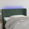 vidaXL Tăblie de pat cu LED, verde &icirc;nchis, 103x16x78/88 cm, catifea