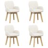 vidaXL Scaune de dining rotative 4 pcs Boucl&eacute; Crem 54 x 58 x 87 cm